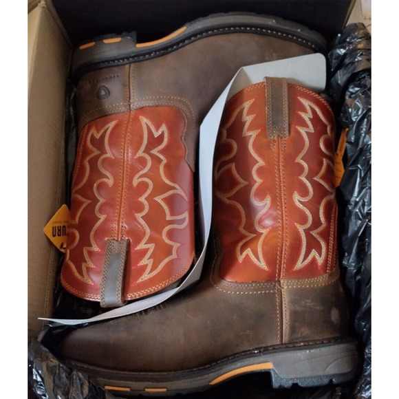 Men's WorkHog Square Toe Steel Toe Work Boot by Ariat 10D New in Box Pull On - Picture 3 of 8